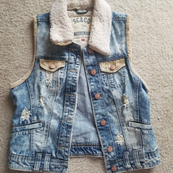 Denim & Wool Vest - Picture 1 of 3